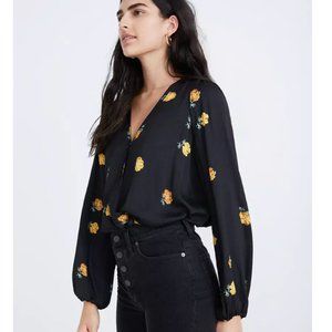 Madewell Bubble-Sleeve Wrap Top M